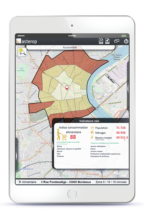 Tablette affichant études en ligne